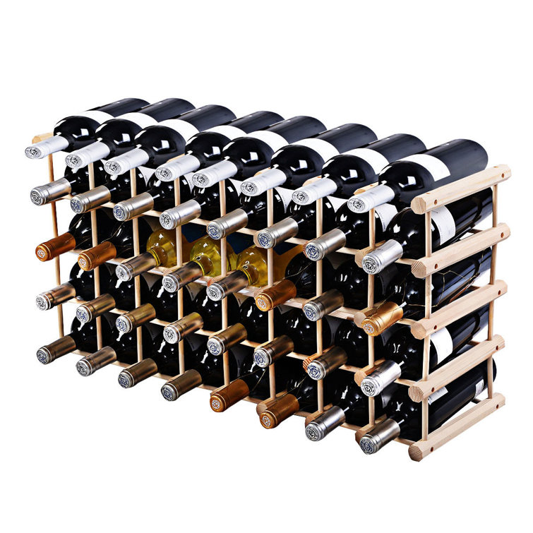 Union Rustic Aelyn 40 Bottle Solid Wood Floor Wine Bottle Rack in